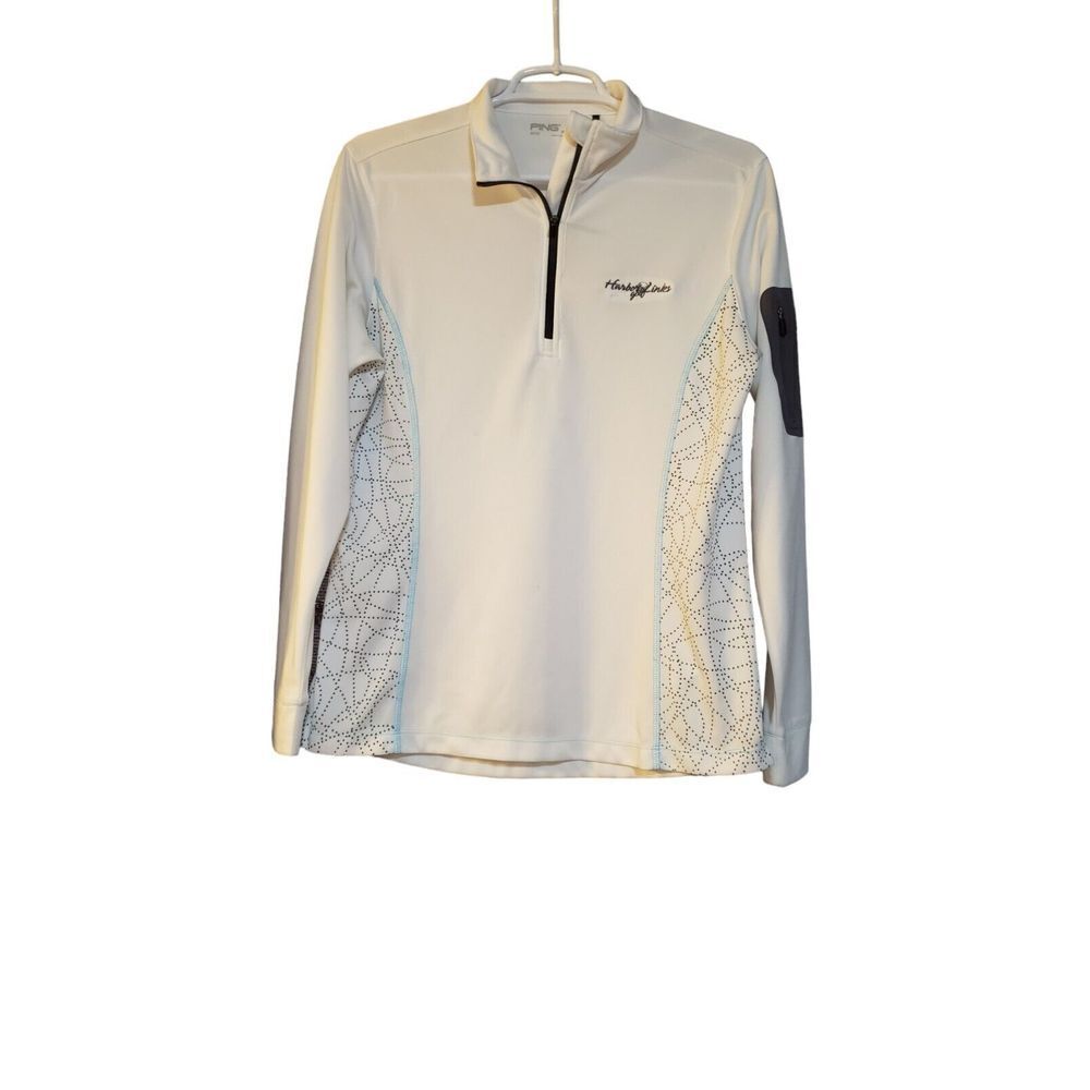 Ping Performance Ladies Ranger 1/4 Zip Pullover Womens Medium White Golf Logo‎